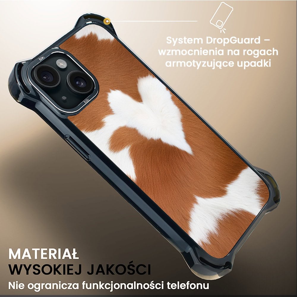Etui do iPhone 15, Ibizu DropGuard Ultra z MagSafe, Zew Natury, Alpejska krowa