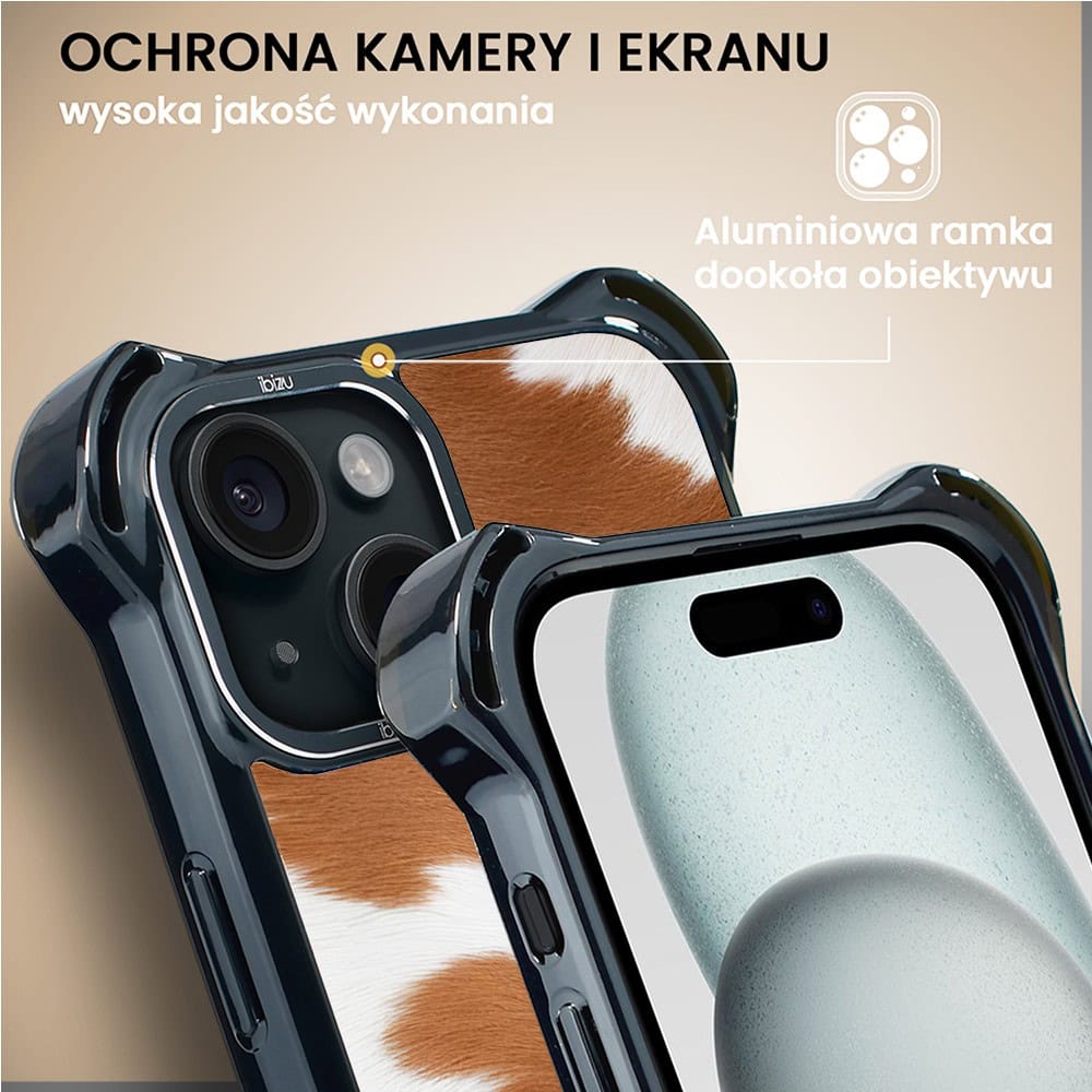 Etui do iPhone 15, Ibizu DropGuard Ultra z MagSafe, Zew Natury, Alpejska krowa