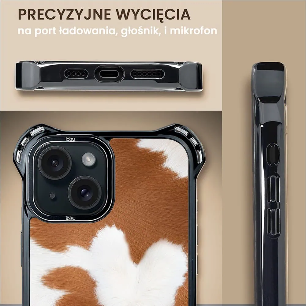 Etui do iPhone 15, Ibizu DropGuard Ultra z MagSafe, Zew Natury, Alpejska krowa