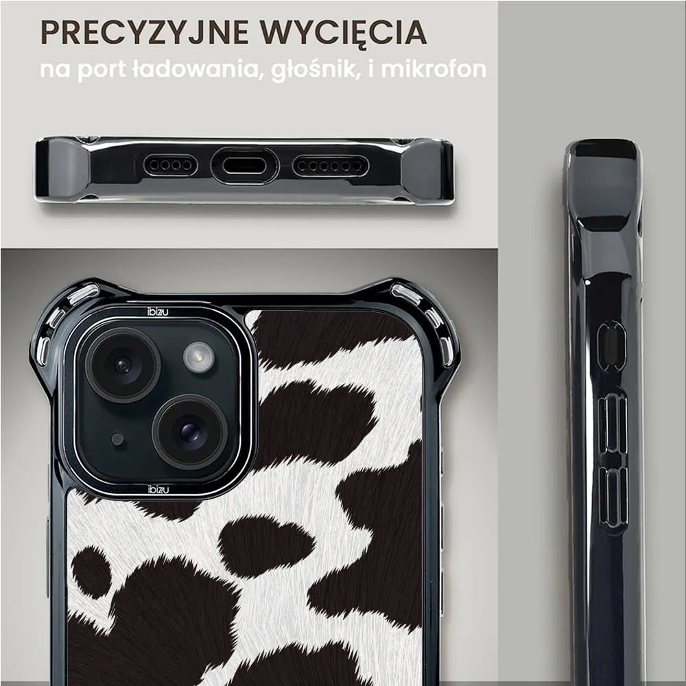 Etui do iPhone 15, Ibizu DropGuard Ultra z MagSafe, Zew Natury, Polska krowa