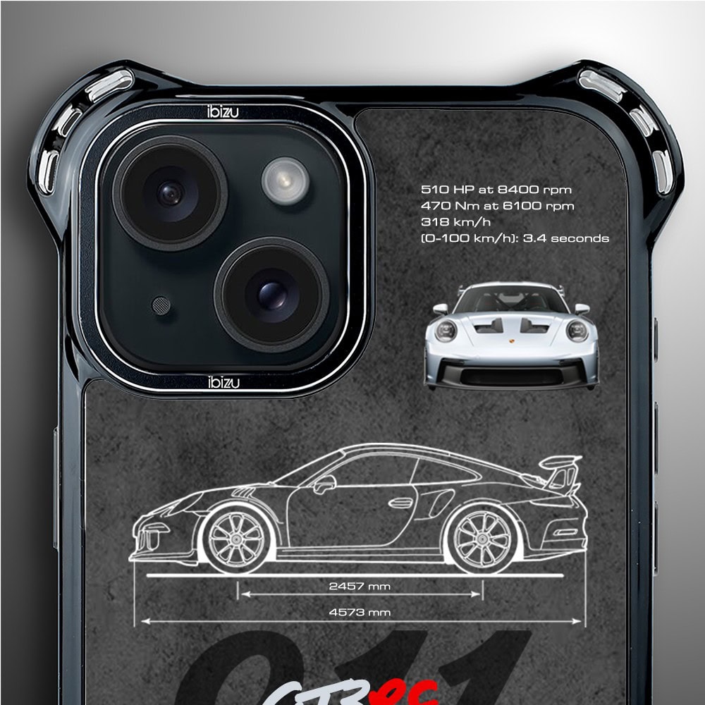 Etui do iPhone 15, Ibizu DropGuard Ultra z MagSafe, TechDrive, 911 GT3 RS