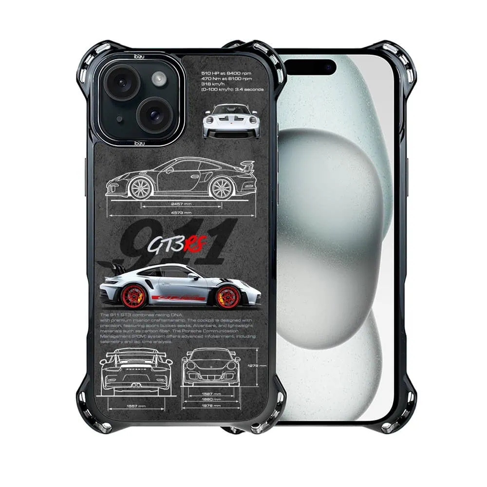 Etui do iPhone 15, Ibizu DropGuard Ultra z MagSafe, TechDrive, 911 GT3 RS