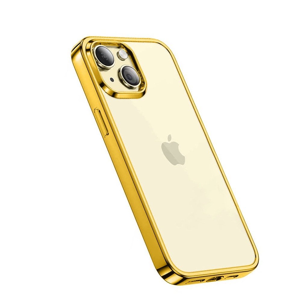 Etui do iPhone 15 JETech Simple Metallic gold przeźroczyste z ramką w kolorze złotym (OUTLET)