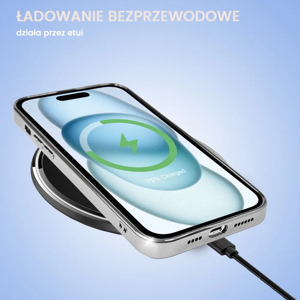 Etui do iPhone 15 Plus Jolly Magsafe Protect, z osłoną obiektywów, białe ze srebrną ramką