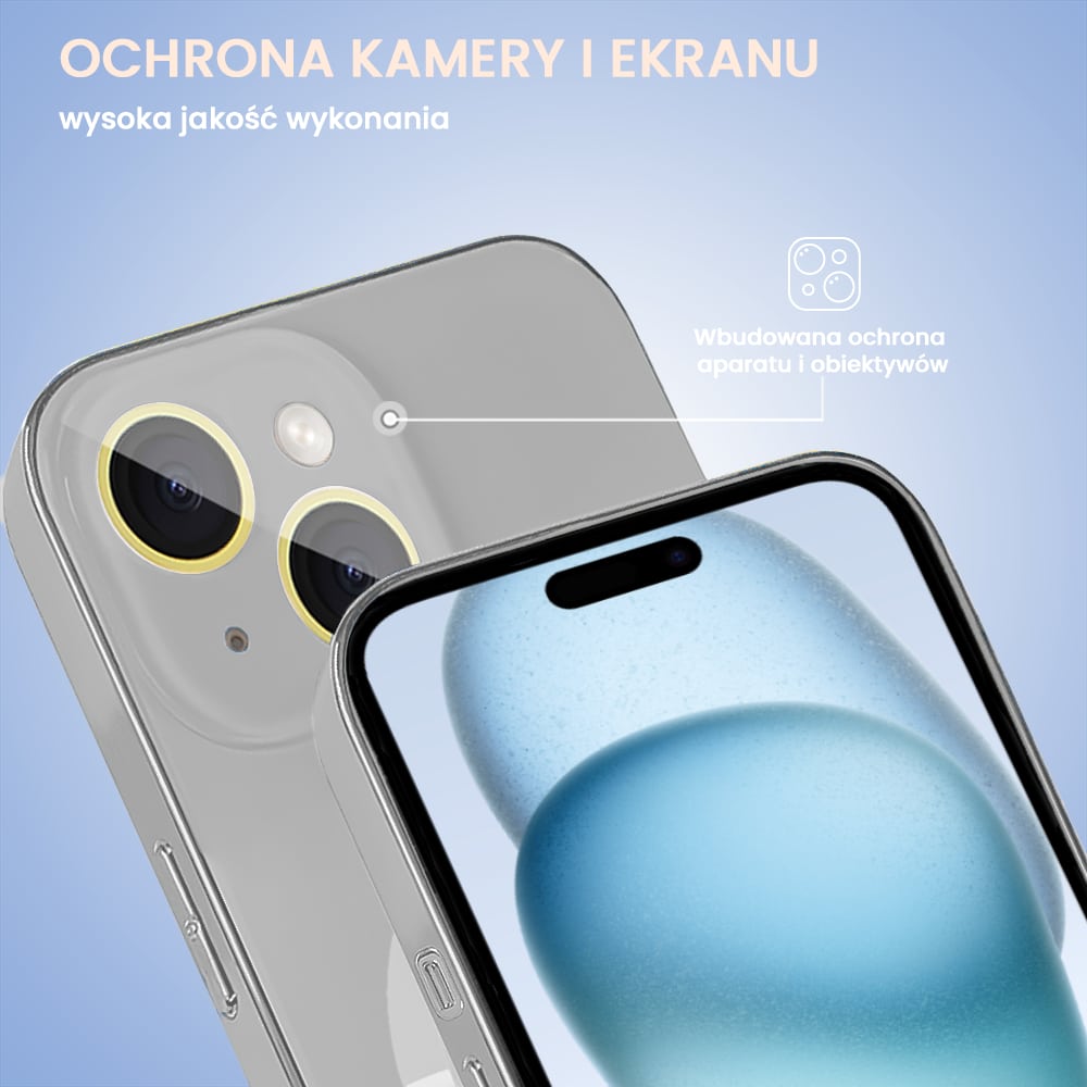 Etui do iPhone 15 Plus Jolly Magsafe Protect, z osłoną obiektywów, srebrne z ozdobną ramką