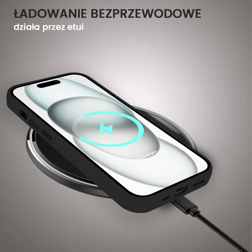 Etui do iPhone 15 MagSafe Arctic Stand, półprzeźroczyste, z podstawką, czarne