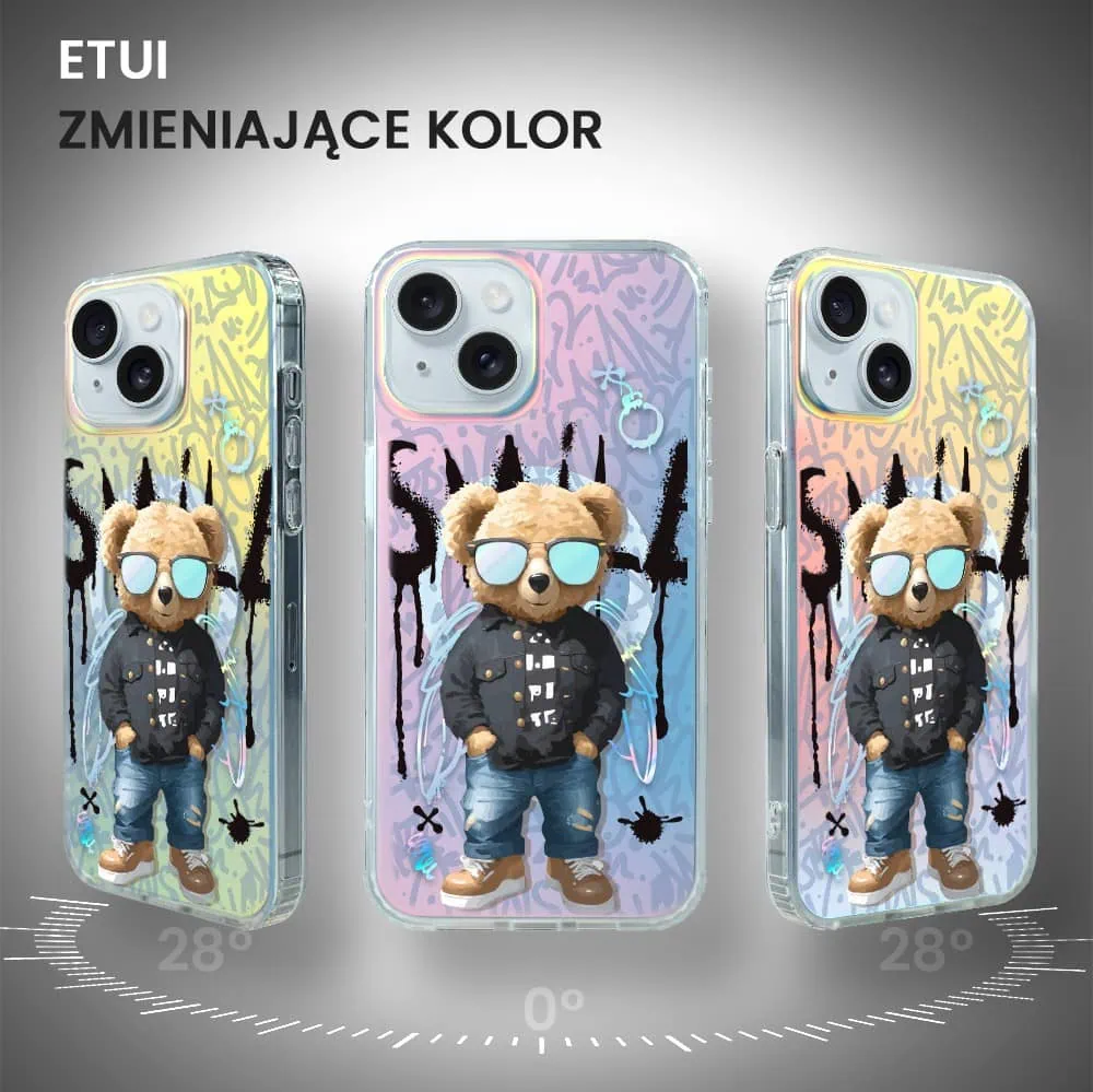 etui do iphone 15 magsafe calibear, graffiti boy, zmieniające kolor