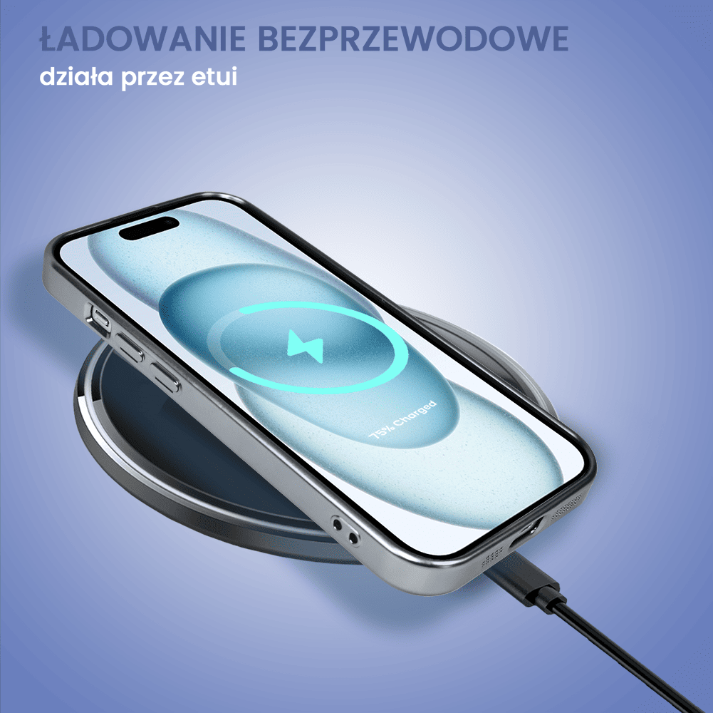 Etui do iPhone 15 Plus MagSafe Luxury Protect przeźroczyste, z osłoną aparatu, Titanium Finish, srebrne