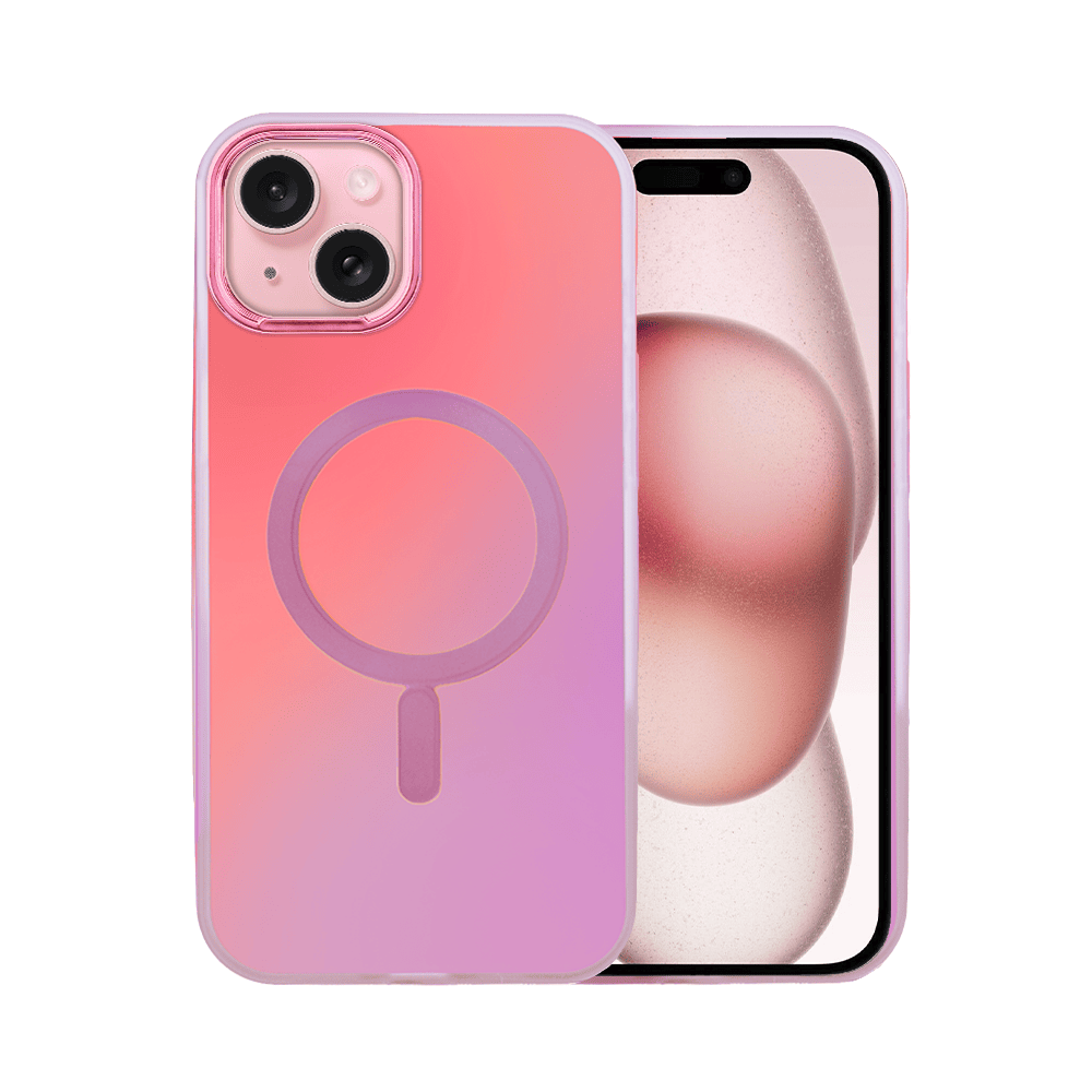 Etui do iPhone 15 MagSafe Miami Vibe, głęboki mieniący się kolor, różowe ombre (OUTLET)