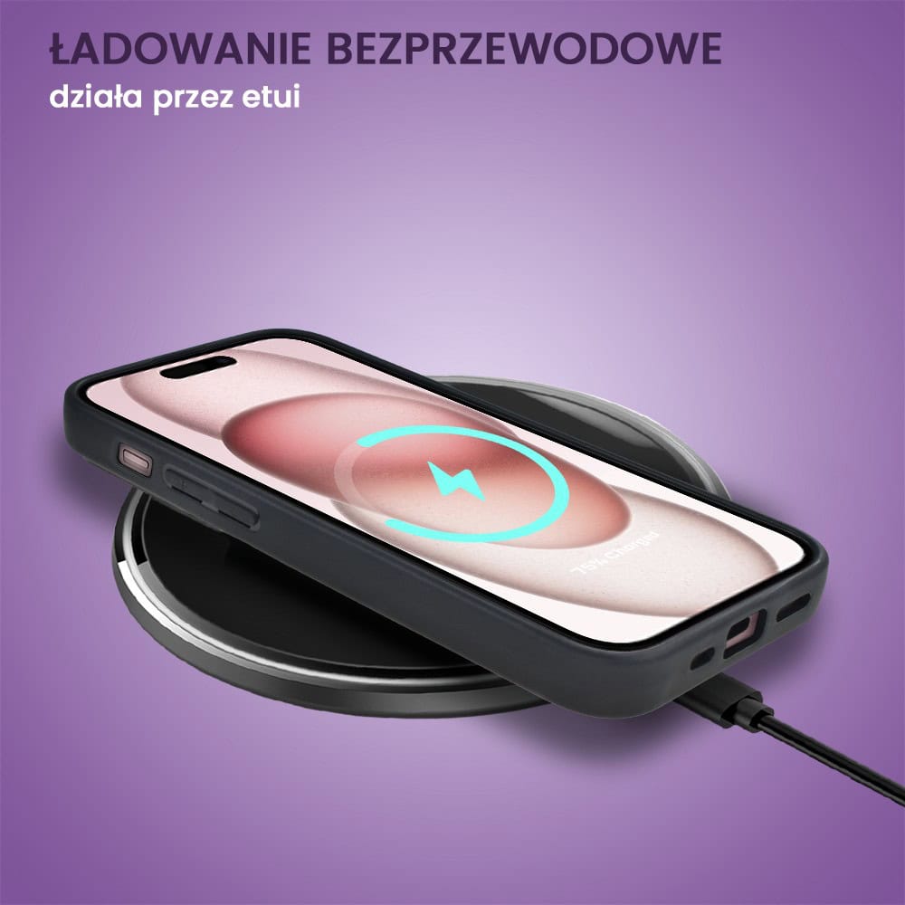 Etui do iPhone 15 Magsafe Camera Beam Stand pancerne, osłona kamery z podstawką, fioletowe