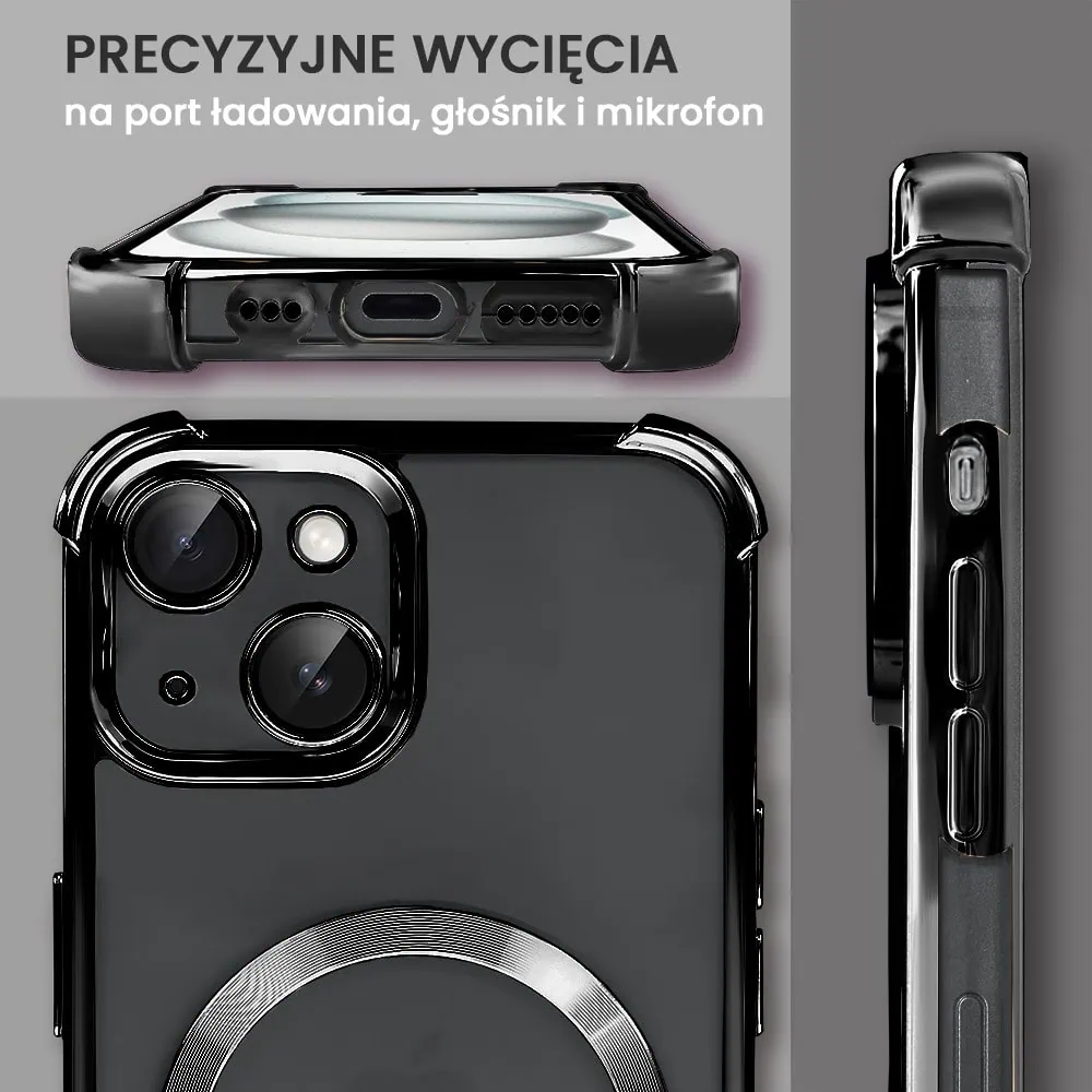 Etui do iPhone 15 Magsafe Luxury Anti-Shock Lens Protect, czarne (OUTLET)