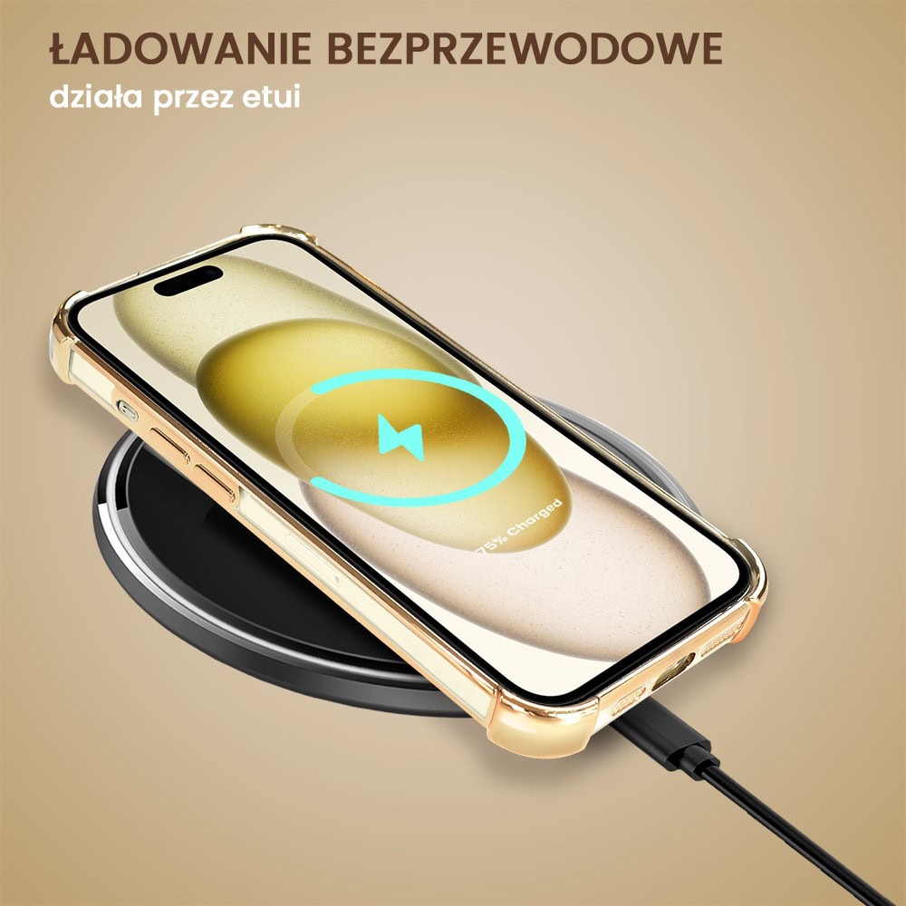 Etui do iPhone 15 Magsafe Luxury Anti-Shock Lens Protect, złote (OUTLET)