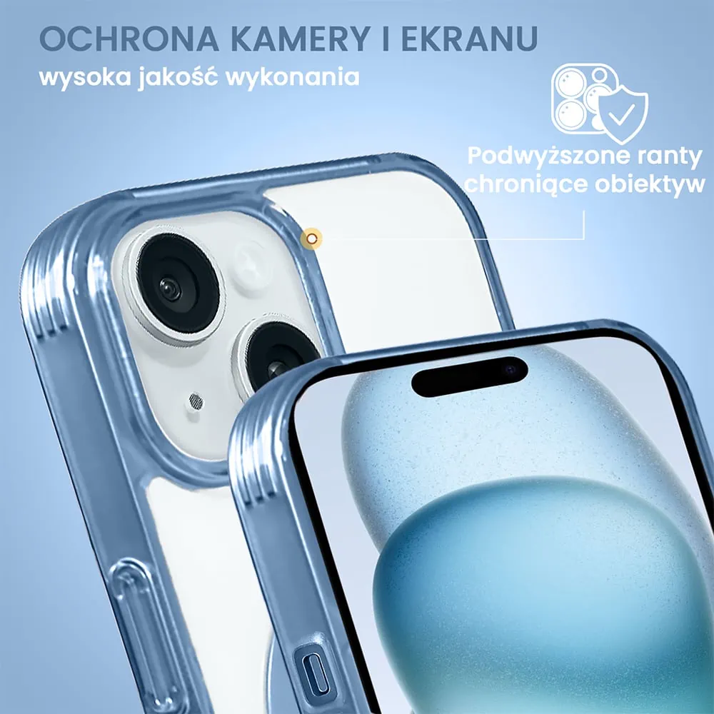 Etui do iPhone 15 Magsafe Simple Color, niebieskie