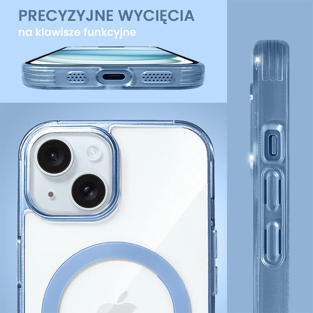 Etui do iPhone 15 Magsafe Simple Color, niebieskie