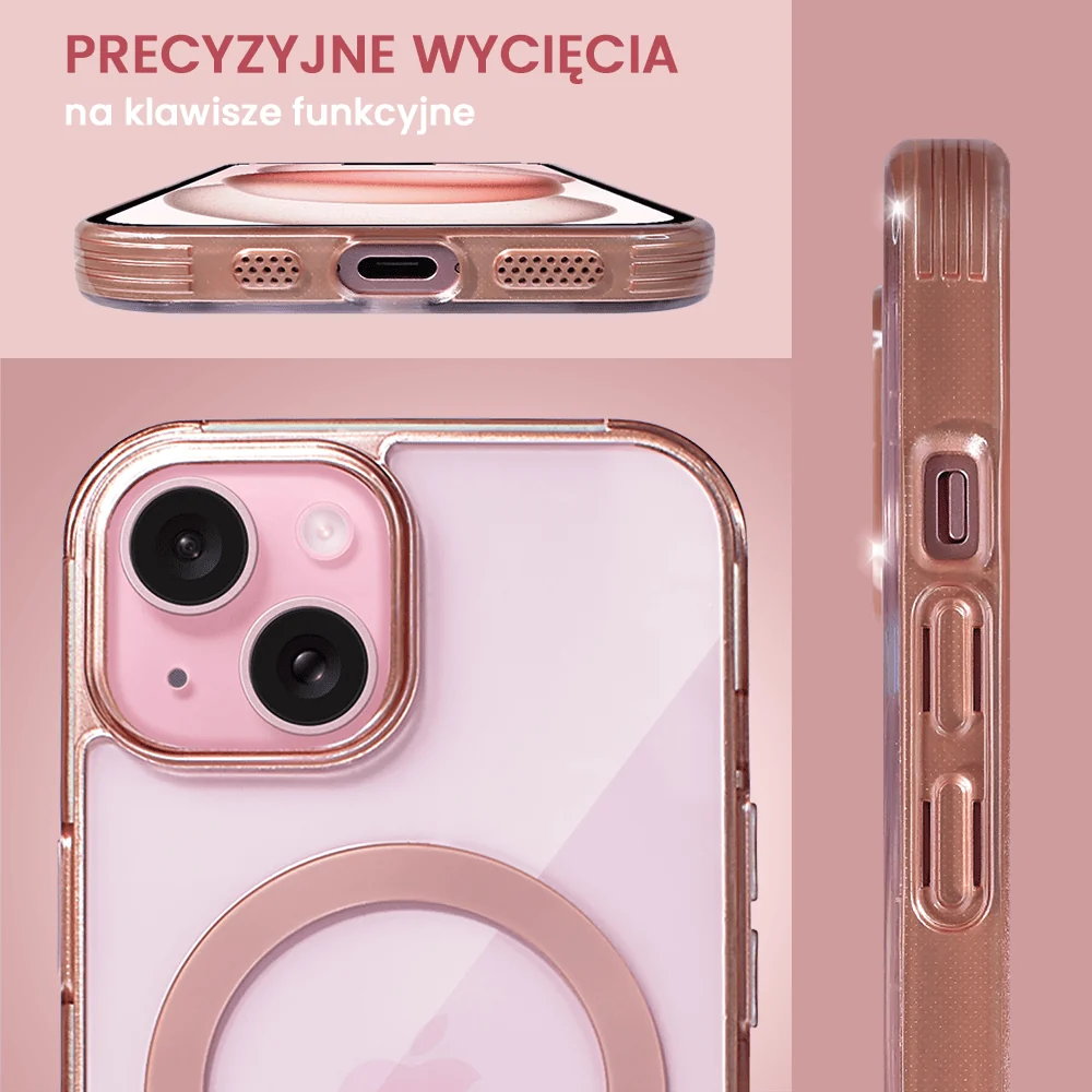 Etui do iPhone 15 Magsafe Simple Color, różowe