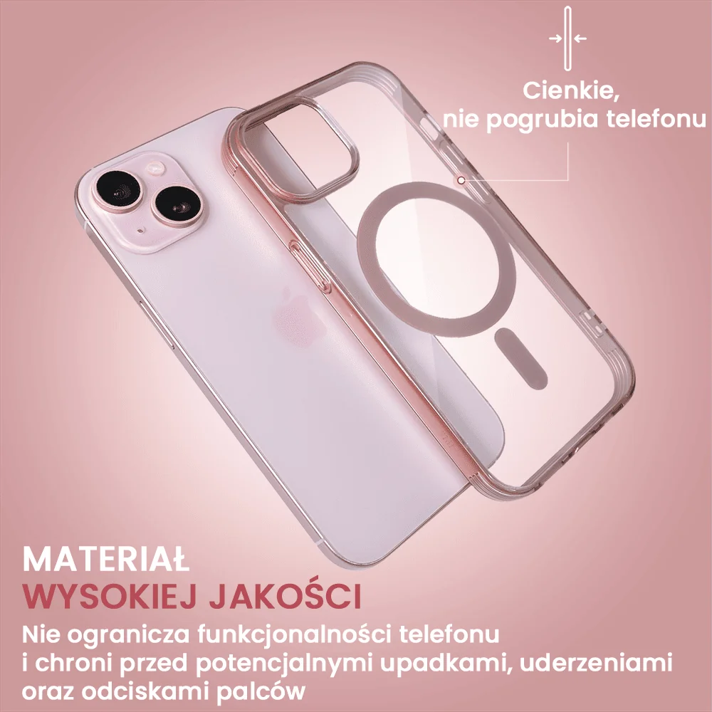Etui do iPhone 15 Magsafe Simple Color, różowe