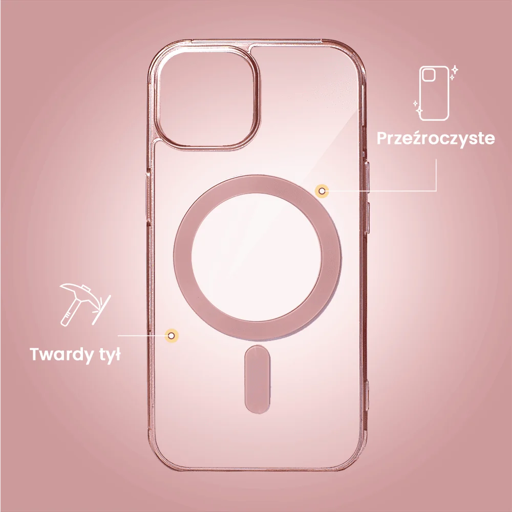 Etui do iPhone 15 Magsafe Simple Color, różowe