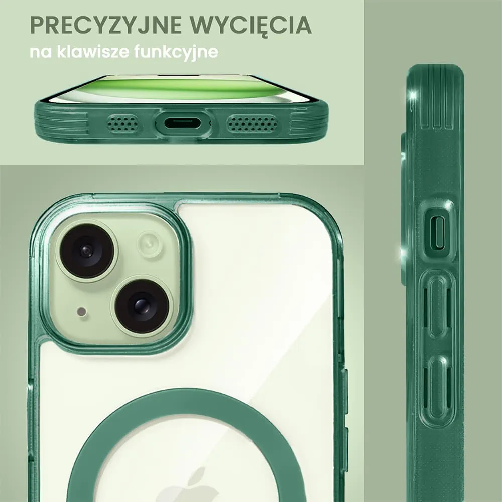Etui do iPhone 15 Magsafe Simple Color, zielone