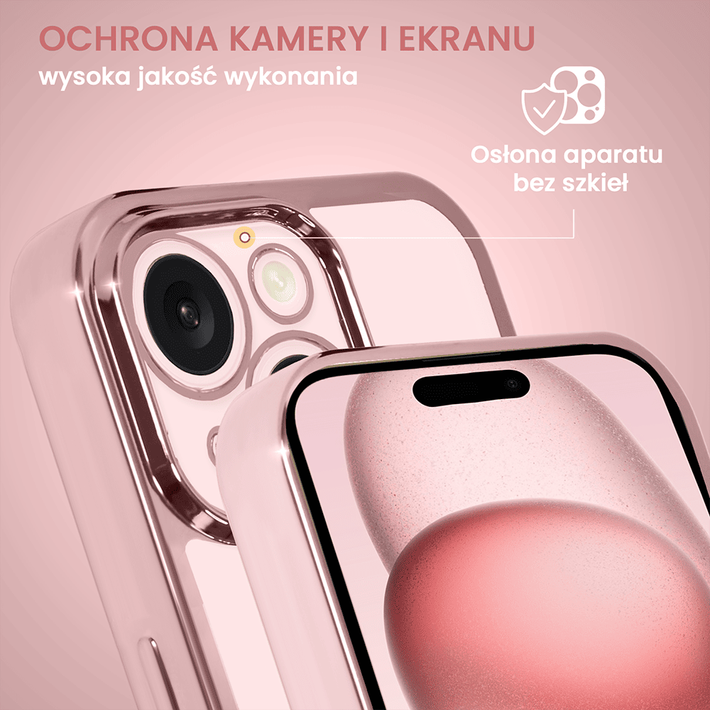 Etui do iPhone 15 Plus Magsafe Slim Crossbody, jak torebka, różowe (OUTLET)