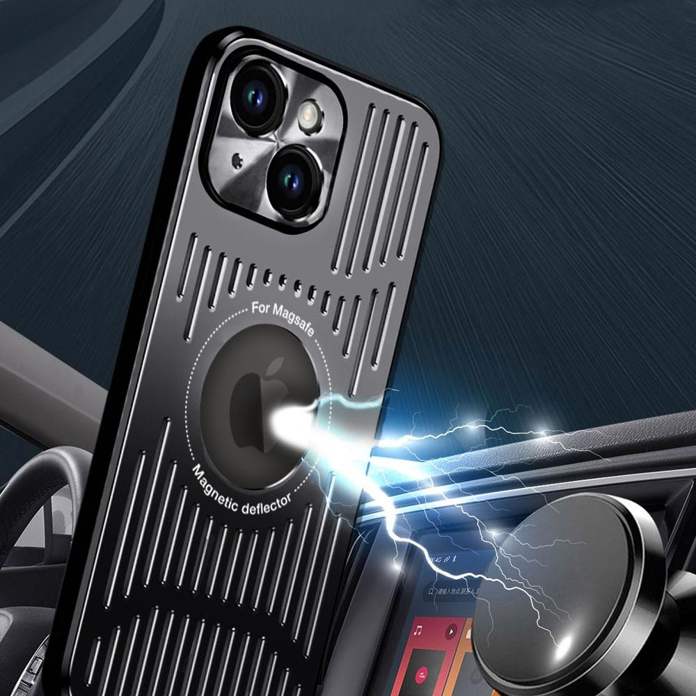 Etui do iPhone 15 Plus Metal Defender z osłoną aparatu, metalowe z widocznym logo, czarne