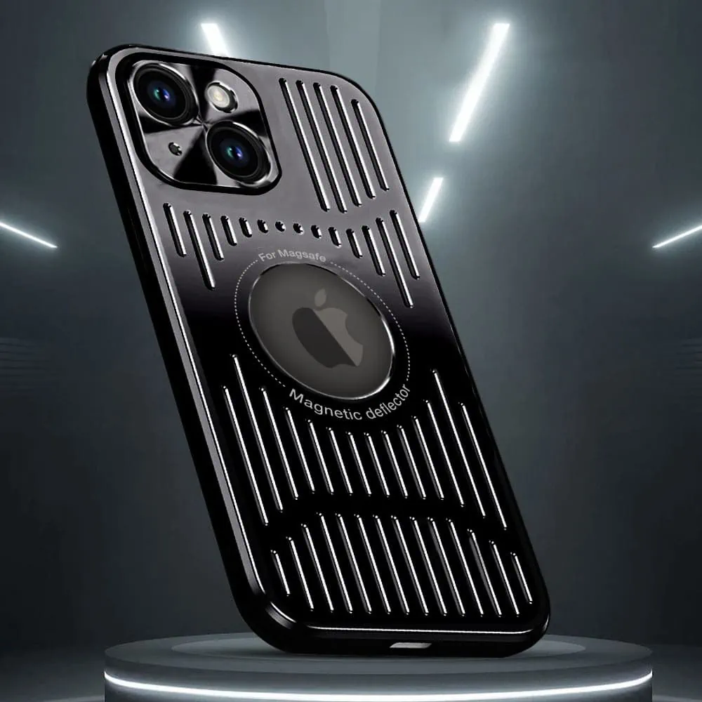 Etui do iPhone 15 Plus Metal Defender z osłoną aparatu, metalowe z widocznym logo, czarne