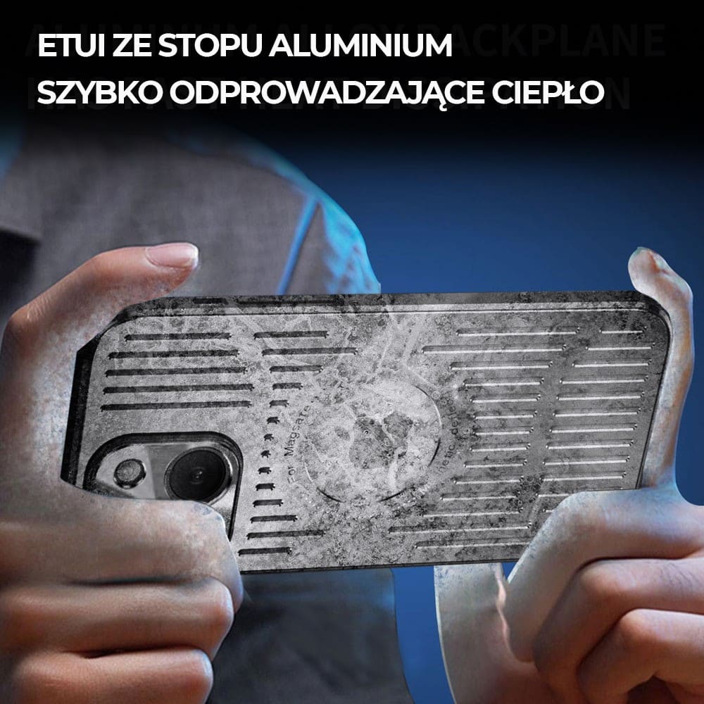 Etui do iPhone 15 Plus Metal Defender z osłoną aparatu, metalowe z widocznym logo, czarne
