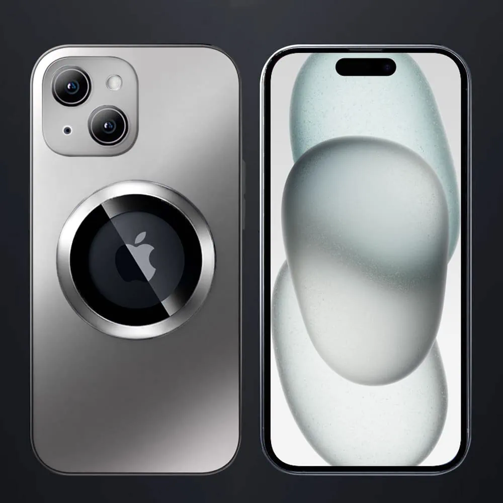 Etui do iPhone 15 Plus Noble Brush MagSafe z widocznym logo i osłoną na aparat, srebrne (OUTLET)