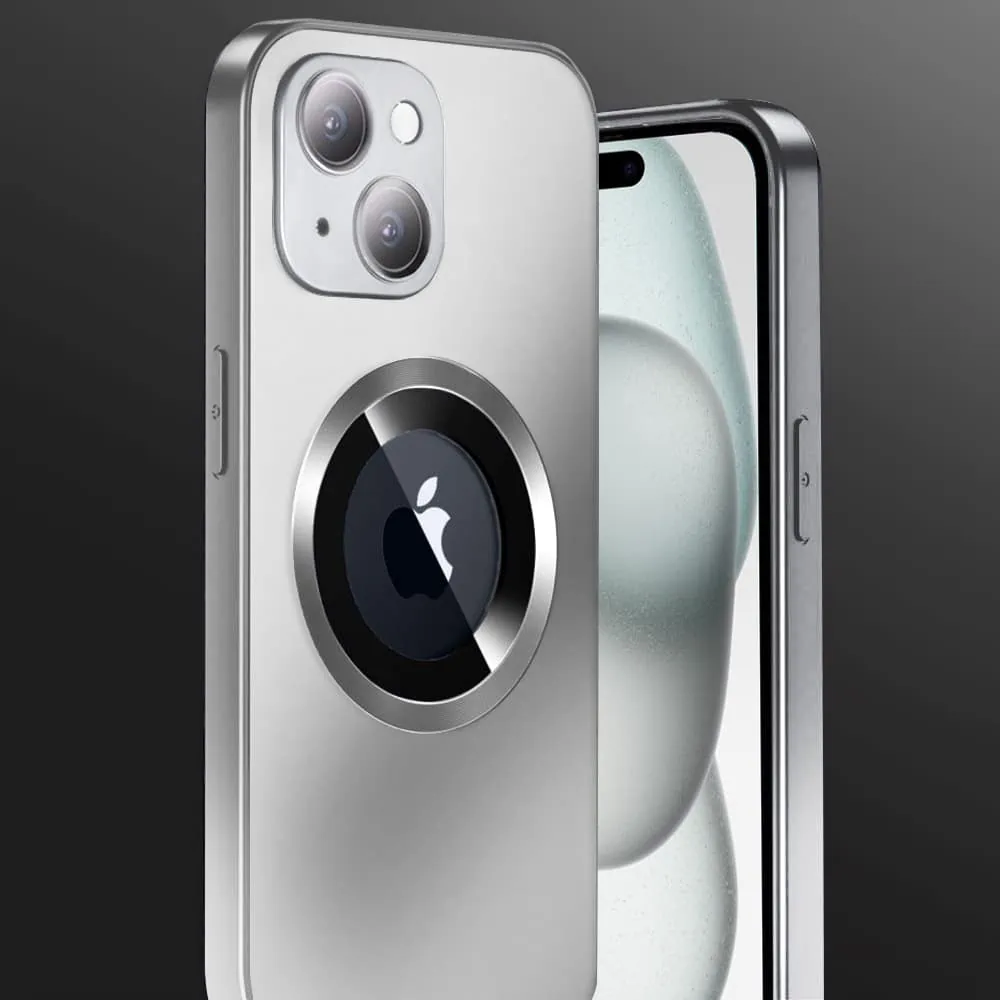 Etui do iPhone 15 Plus Noble Brush MagSafe z widocznym logo i osłoną na aparat, srebrne (OUTLET)