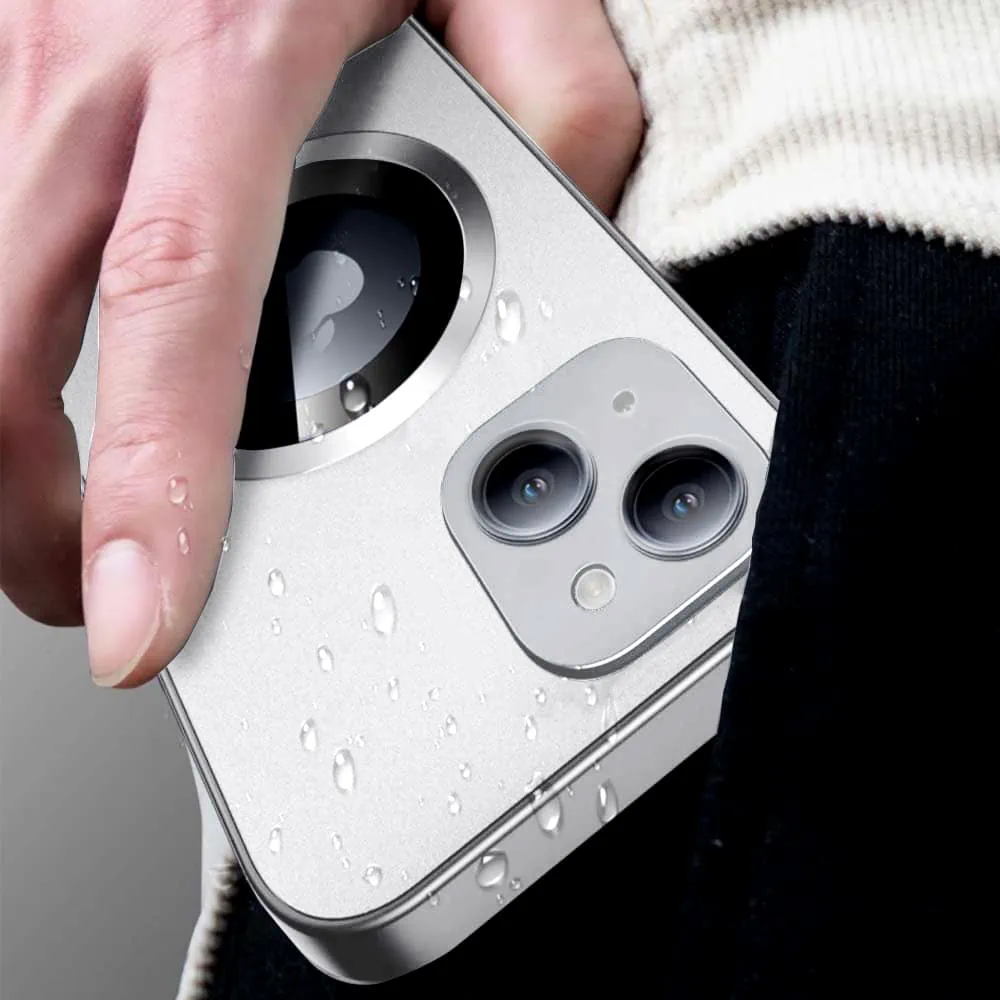 Etui do iPhone 15 Plus Noble Brush MagSafe z widocznym logo i osłoną na aparat, srebrne (OUTLET)