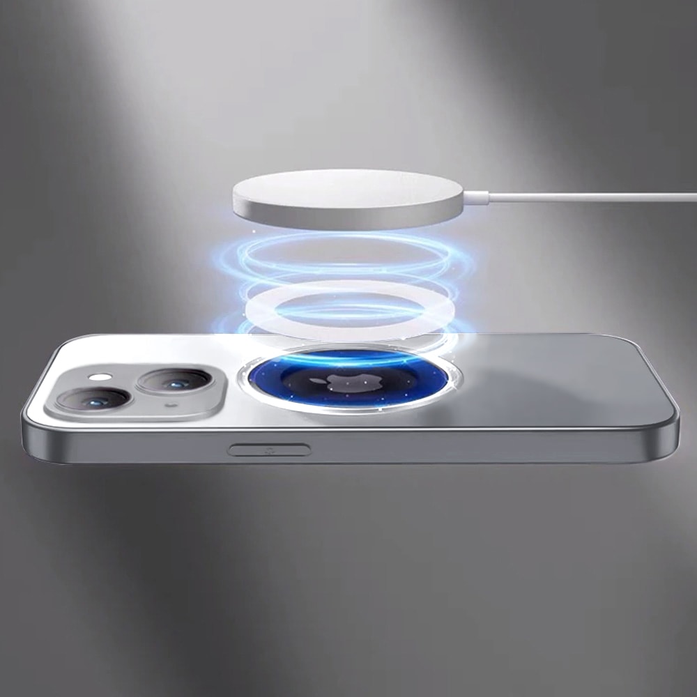 Etui do iPhone 15 Plus Noble Brush MagSafe z widocznym logo i osłoną na aparat, srebrne (OUTLET)