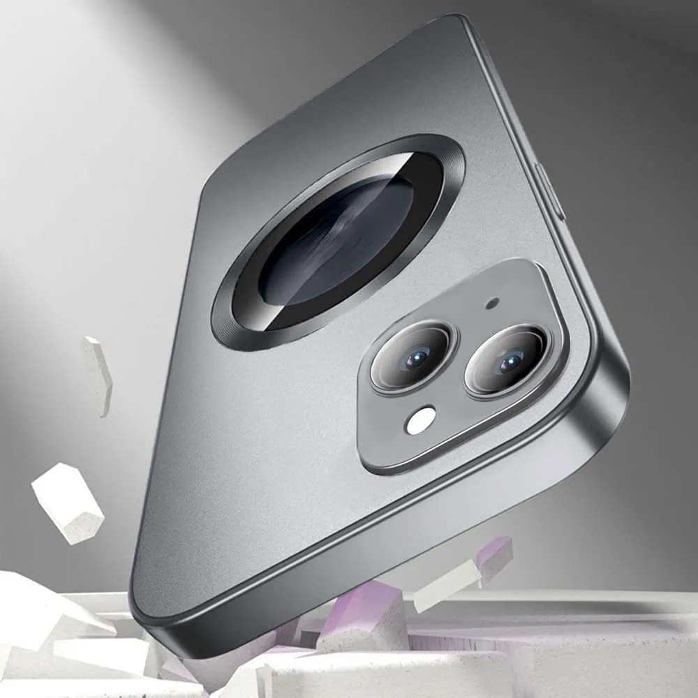 Etui do iPhone 15 Plus Noble Brush MagSafe z widocznym logo i osłoną na aparat, srebrne (OUTLET)