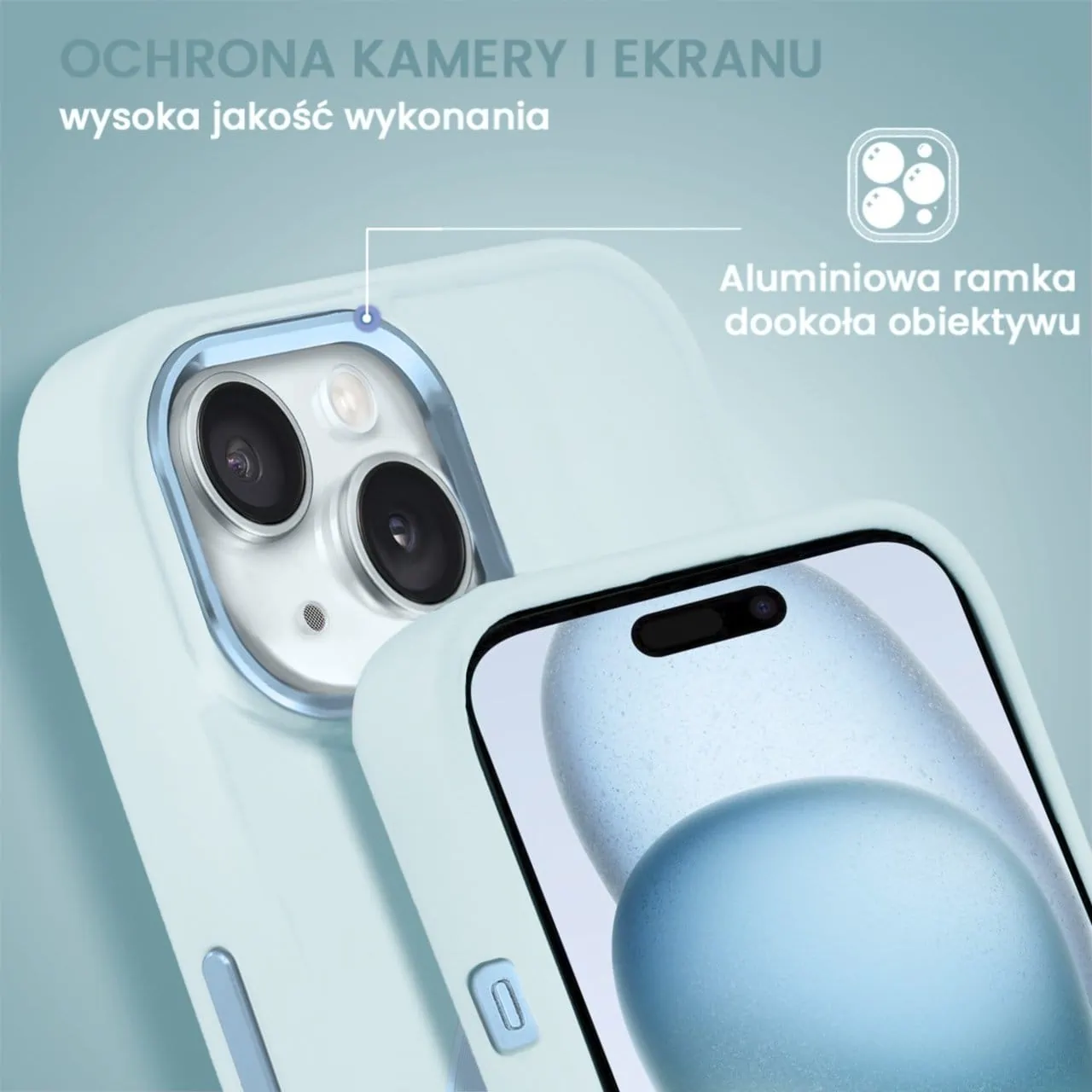 Etui do iPhone 15 Noble MagSafe Color, silikonowe, jasno niebieskie