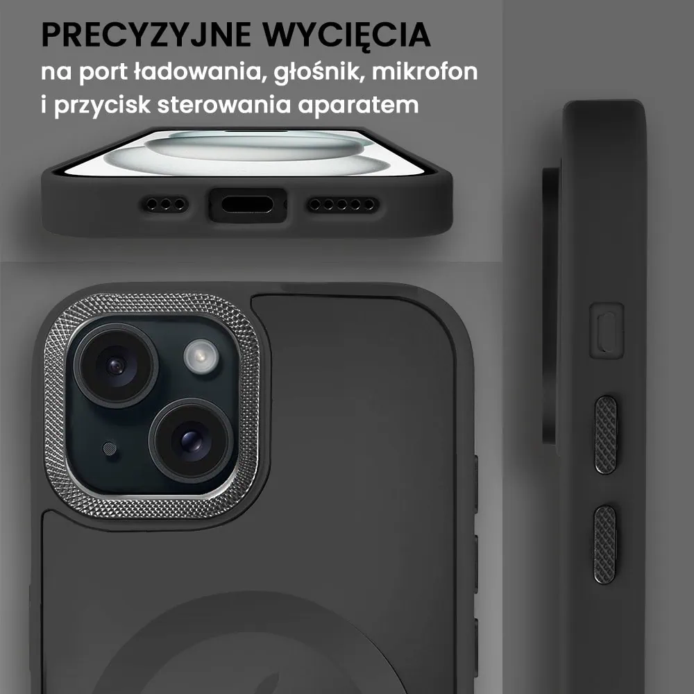 Etui do iPhone 15 Plus Color Flush Frame z MagSafe, czarne