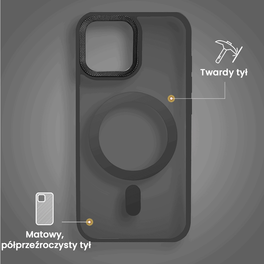 Etui do iPhone 15 Plus Color Flush Frame z MagSafe, czarne