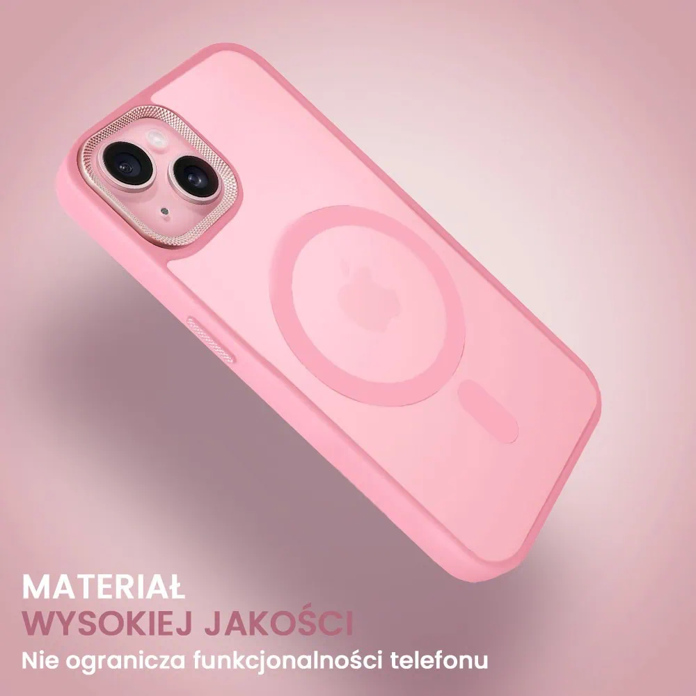 Etui do iPhone 15 Plus Color Flush Frame z MagSafe, różowe (OUTLET)