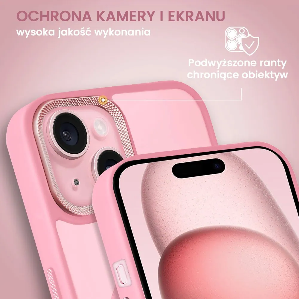 Etui do iPhone 15 Plus Color Flush Frame z MagSafe, różowe (OUTLET)