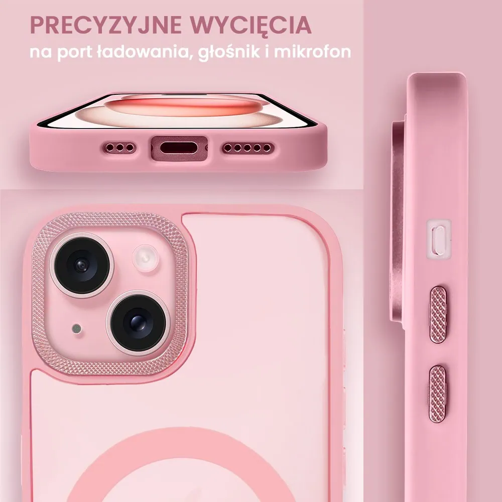 Etui do iPhone 15 Plus Color Flush Frame z MagSafe, różowe (OUTLET)