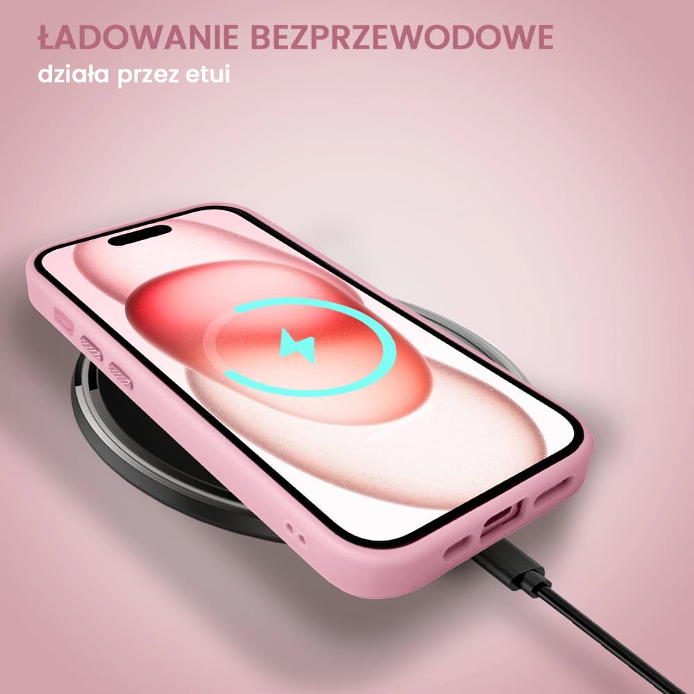 Etui do iPhone 15 Plus Color Flush Frame z MagSafe, różowe (OUTLET)