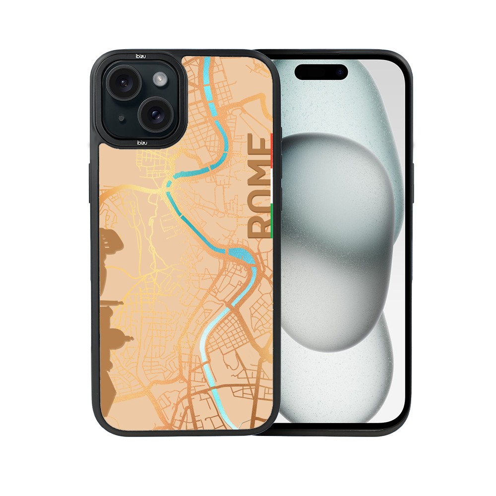Etui do iPhone 15 IBIZU DropGuard Matt z MagSafe, Mapy Świata, Rome
