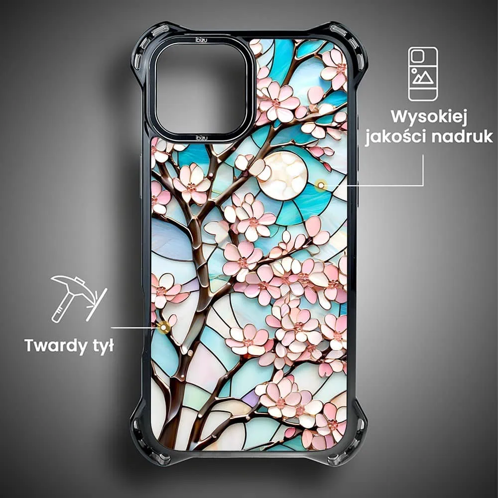 Etui do iPhone 15 Plus, Ibizu DropGuard Ultra z MagSafe, Barwy Szkła, Księżycowa Wiśnia