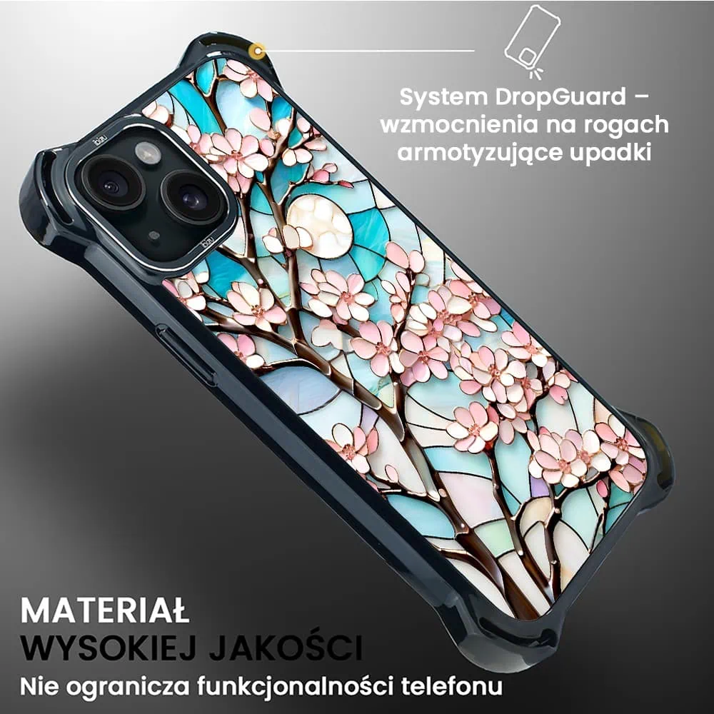 Etui do iPhone 15 Plus, Ibizu DropGuard Ultra z MagSafe, Barwy Szkła, Księżycowa Wiśnia