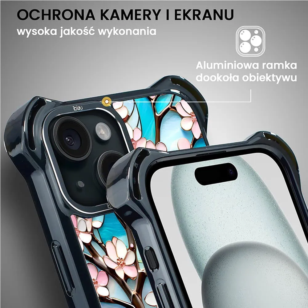 Etui do iPhone 15 Plus, Ibizu DropGuard Ultra z MagSafe, Barwy Szkła, Księżycowa Wiśnia