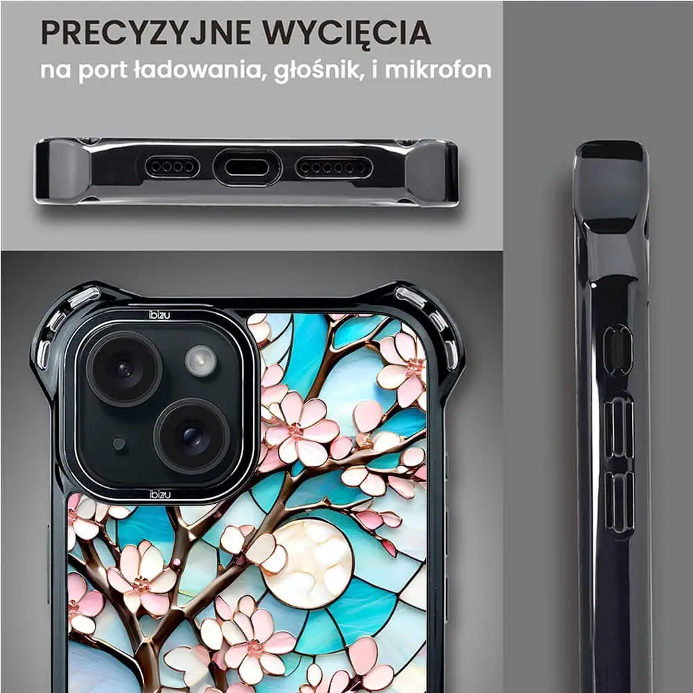 Etui do iPhone 15 Plus, Ibizu DropGuard Ultra z MagSafe, Barwy Szkła, Księżycowa Wiśnia
