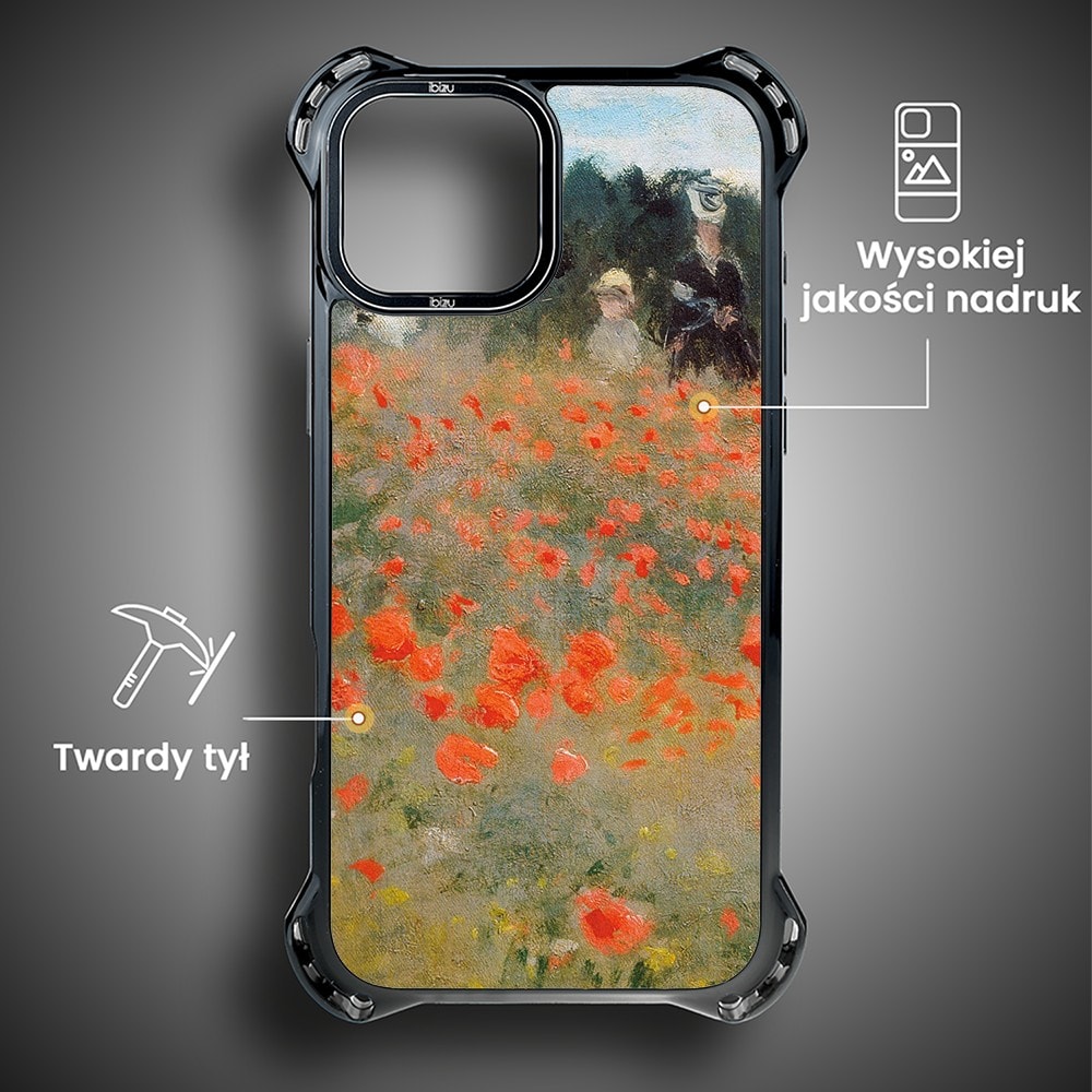 Etui do iPhone 15 Plus, Ibizu DropGuard Ultra z MagSafe, Claude Monet, pole maków