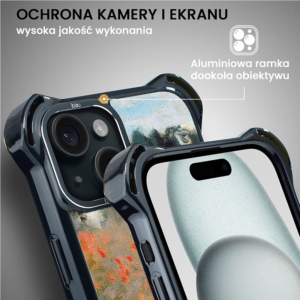 Etui do iPhone 15 Plus, Ibizu DropGuard Ultra z MagSafe, Claude Monet, pole maków