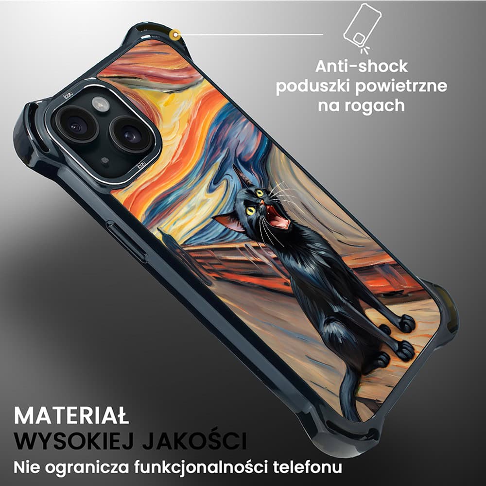 Etui do iPhone 15, Ibizu DropGuard Ultra z MagSafe, Edvard Munch, krzyk kota