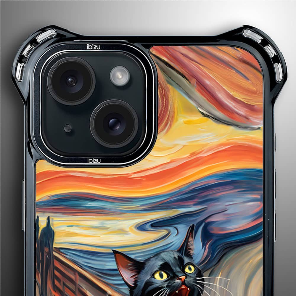 Etui do iPhone 15, Ibizu DropGuard Ultra z MagSafe, Edvard Munch, krzyk kota