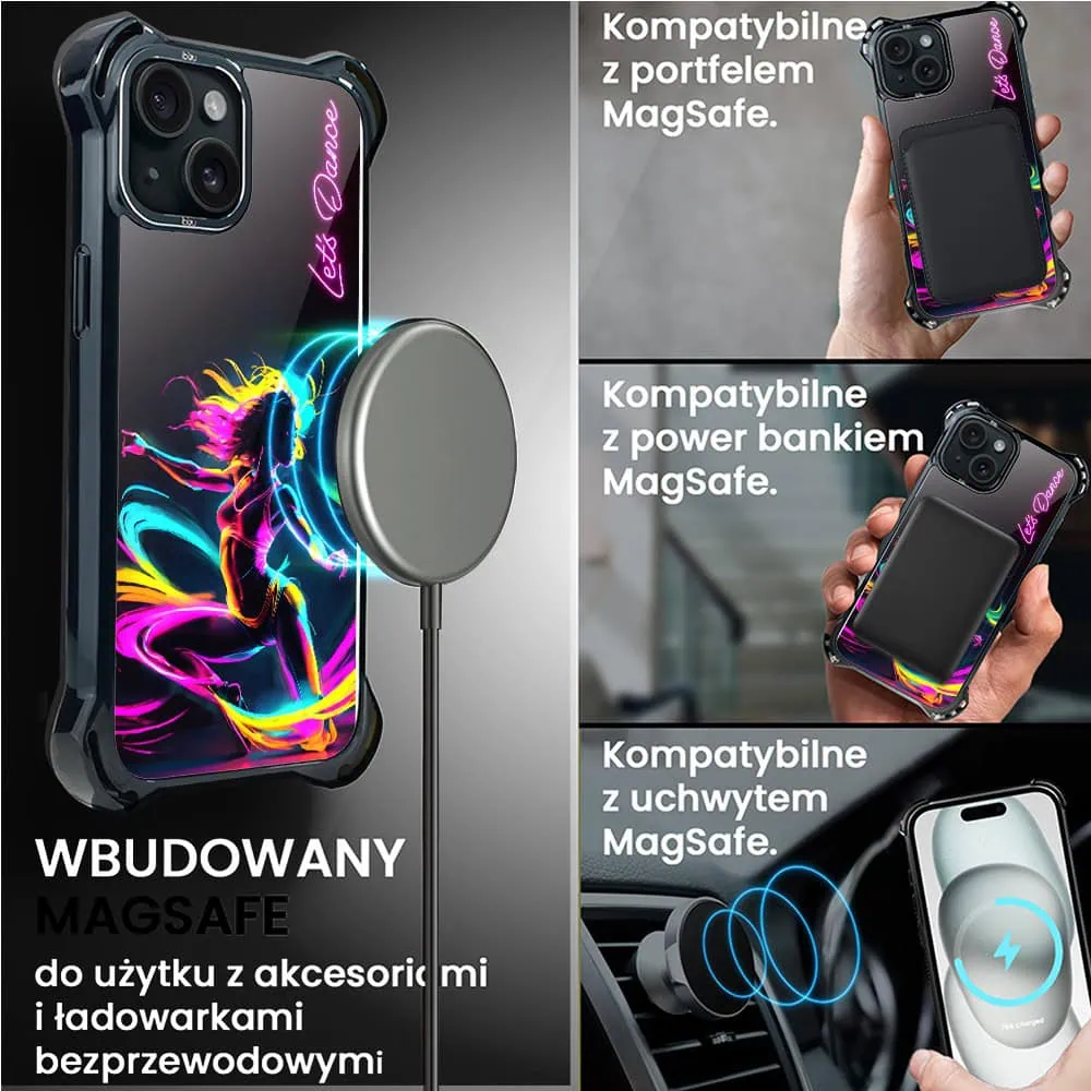 Etui do iPhone 15 Plus, Ibizu DropGuard Ultra z MagSafe, #ElectroMove, Taneczny rytm