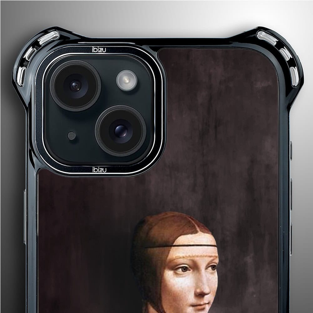 Etui do iPhone 15, Ibizu DropGuard Ultra z MagSafe, Leonardo Da Vinci, dama z kotem
