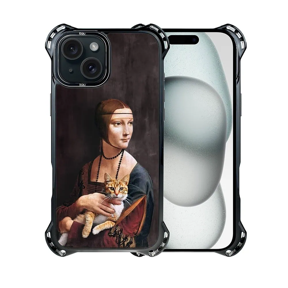 Etui do iPhone 15, Ibizu DropGuard Ultra z MagSafe, Leonardo Da Vinci, dama z kotem